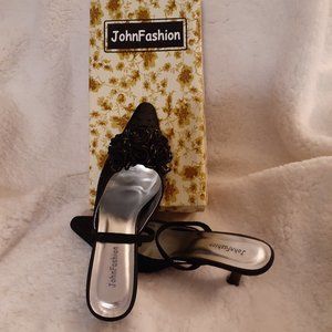 Black Satin John Fashion Shoes